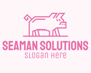 Pink Pig Farm logo design