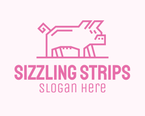 Bacon - Pink Pig Farm logo design
