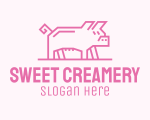 Pink Pig Farm logo design