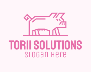 Pink Pig Farm logo design