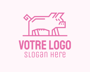 Pig - Pink Pig Farm logo design