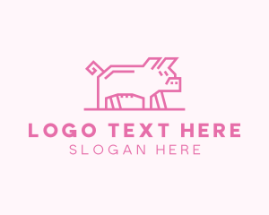 Pink Pig Farm logo design