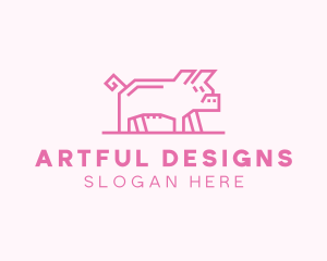 Pink Pig Farm logo design