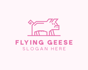 Pink Pig Farm logo design