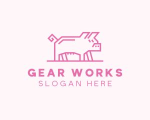 Pink Pig Farm logo design