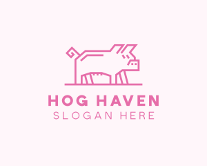 Pink Pig Farm logo design