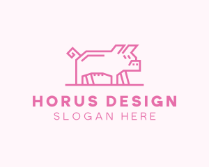 Pink Pig Farm logo design