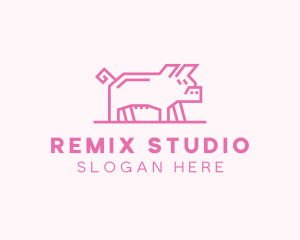 Pink Pig Farm logo design