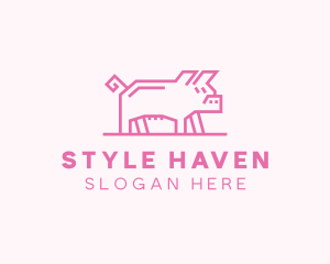 Pink Pig Farm logo design