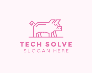 Pink Pig Farm logo design