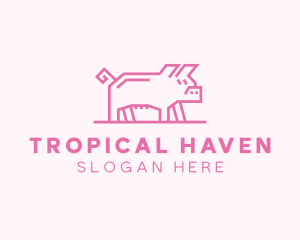 Pink Pig Farm logo design