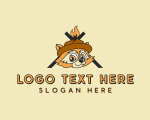 Outdoor - Raccoon Camping Adventure logo design