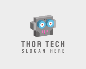 Tech Robot Head  logo design