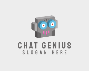 Chatbot - Tech Robot Head logo design