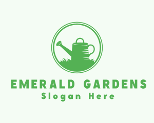 Watering Can Gardening Tool logo design