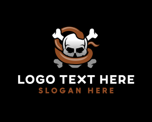 Skull - Scary Skull Snake logo design