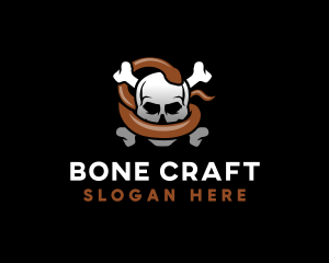 Bones - Scary Skull Snake logo design