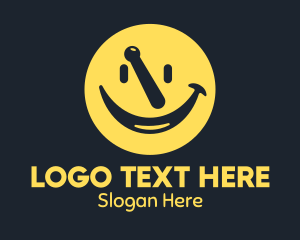 Pharmacist - Yellow Mortar Smiley logo design