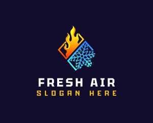 Heating Cooling Temperature logo design