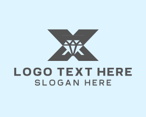 Lettermark - Diamond Gem Jewel Letter X logo design