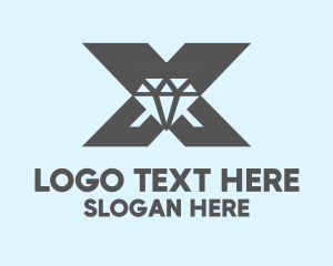 Letter X - Diamond Letter X logo design