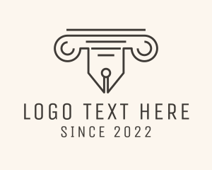 Legal Pen Column logo design