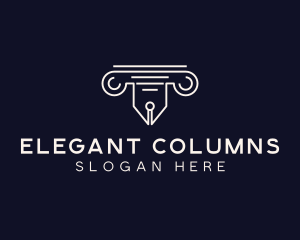 Legal Pen Column logo design