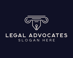 Legal Pen Column logo design