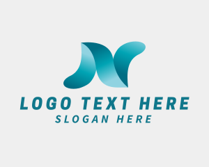 Modern Digital Tech Letter N Logo