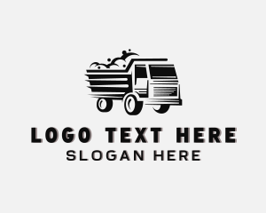 Heavy Equipment - Dump Truck Hauling Construction logo design