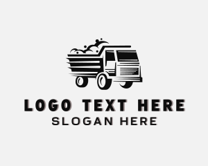 Dump Truck Hauling Construction Logo