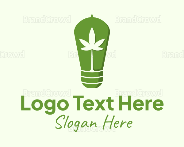 Cannabis Leaf Bulb Logo
