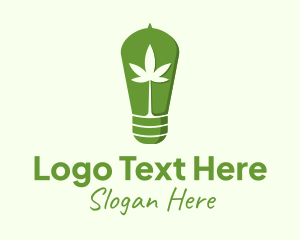 Hemp - Cannabis Leaf Bulb logo design