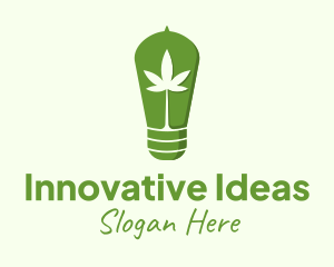 Cannabis Leaf Bulb logo design