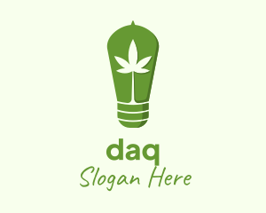 Dispensary - Cannabis Leaf Bulb logo design