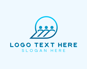 Speech Bubble - Team Organization People logo design