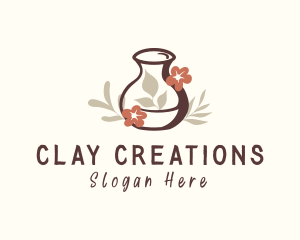 Pottery - Flower Vase Ceramic logo design