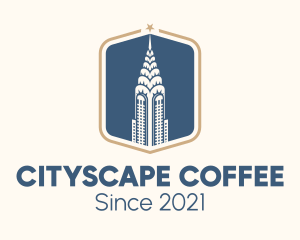 Nyc - Blue Chrysler Building logo design