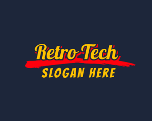 Underline Retro Comic logo design