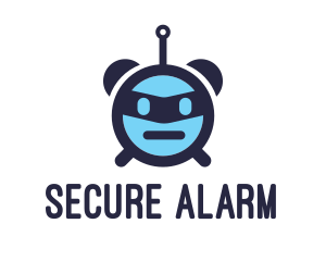 Alarm - Blue Alarm Robot logo design