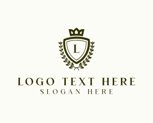 High End - Regal Crown Shield logo design