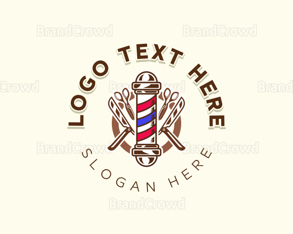 Barber Grooming Razor Logo