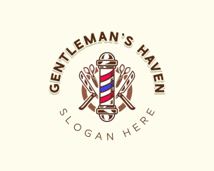 Barber Grooming Razor logo design