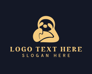 Animal Silhouette - Sloth Wildlife Conservation logo design