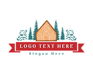 Cookie - Christmas Gingerbread House Decoration logo design