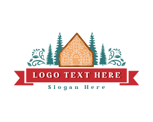 Festivity - Christmas Gingerbread House Decoration logo design