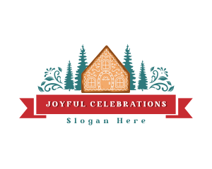 Festivity - Christmas Gingerbread House Decoration logo design