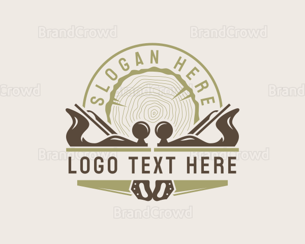 Lumberjack Hand Planer Carpentry Logo