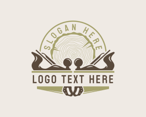 Lumberjack Hand Planer Carpentry Logo