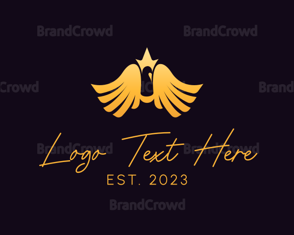 Elegant Avian Bird Crown Logo